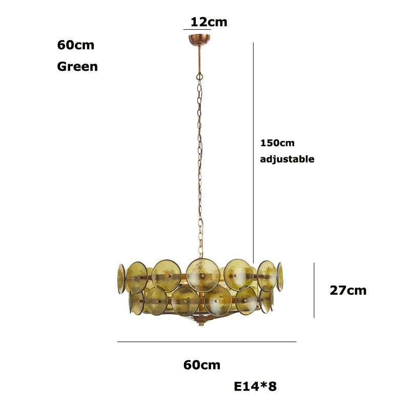 lustre moderne orange jaune blanc circulaire translucide chaîne suspension élégante 60cm 80cm