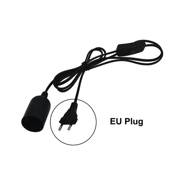 support ampoule e27 noir moderne commutateur câble prise eu certifié led