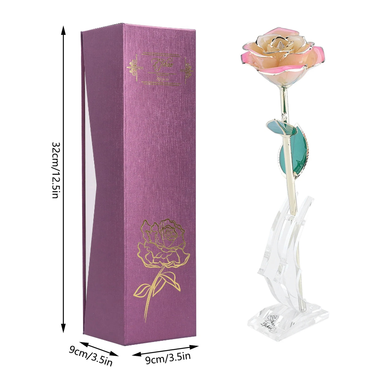 roses métal doré branches feuilles brillantes intérieur décoration saint valentin mariage