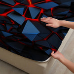draps lit géométriques noir rouge moderne triangles effets lave coton polyester triangles