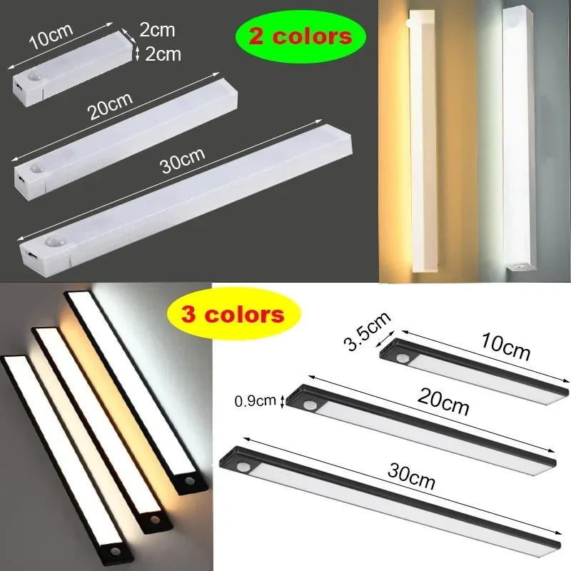 lampe led rechargeable détecteur mouvement aimants couleurs blanc beige noir moderne minimaliste