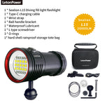 lampe torche sous marine noire led rechargeable étanche ball mount modernisée pointeur laser UV