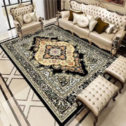 tapis flanelle motif floral géométrique luxueux noir rouge blanc vert