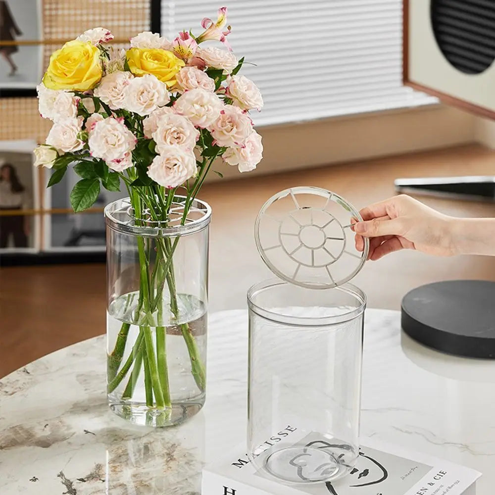 vase transparent moderne pot fleur hydroponie couvercle grille 2600ml 2000ml 1400ml