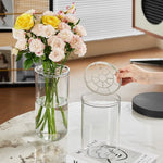 vase transparent moderne pot fleur hydroponie couvercle grille 2600ml 2000ml 1400ml