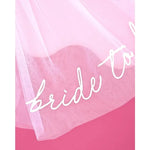 voile mariée inscription bride to be tissu texturé moderne transparent blanc rose festive