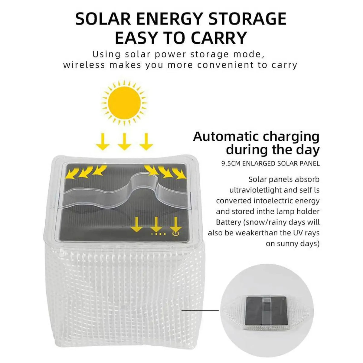 lampe solaire portable rechargeable 10 led blanc moderne sans fil fixe camping extérieur