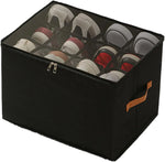 boîte rangement chaussures pliable transparente moderne poignées cuir gris conteneur organiser paires echangement gọnducible