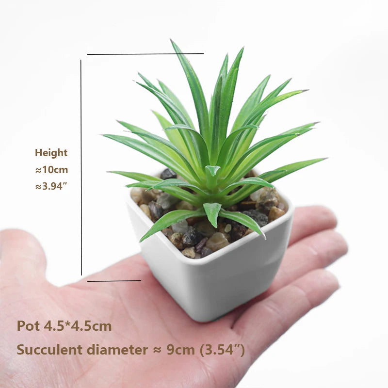 petite plante artificielle aloes pot blanc décoration moderne fleurs fausses vertes