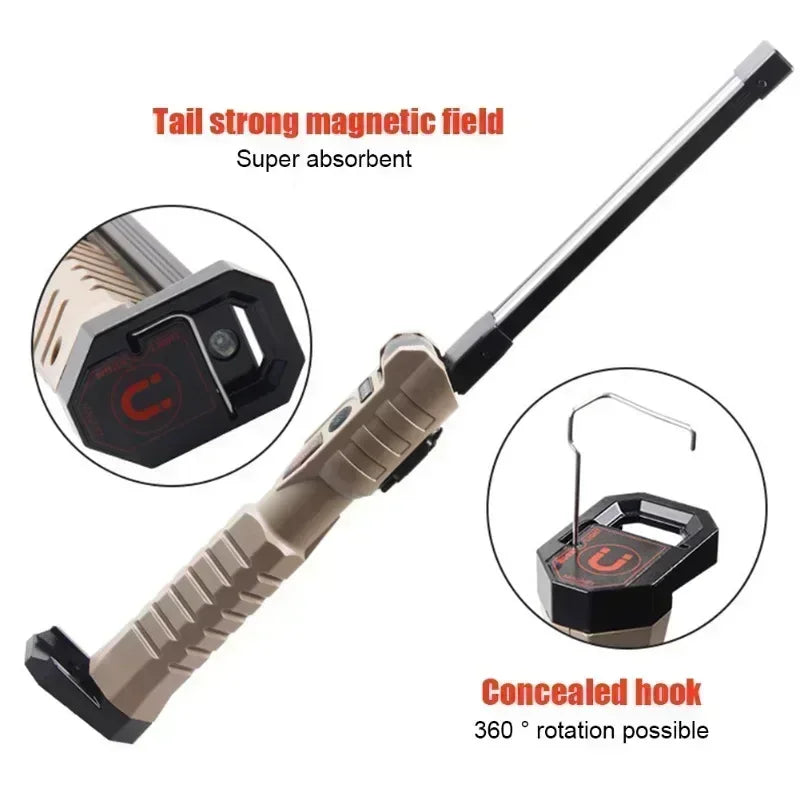 lampe travail rechargeable aimant forte lumière intense résistante choc texture antidérapante multifonction pratique