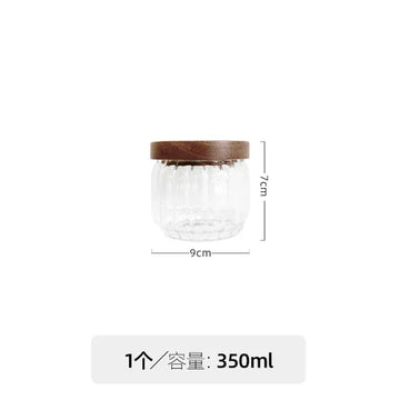 boîte hermétique verre couvercle bois rangement cuisine imperméable qualité alimentaire japonais transparent vertical moderne