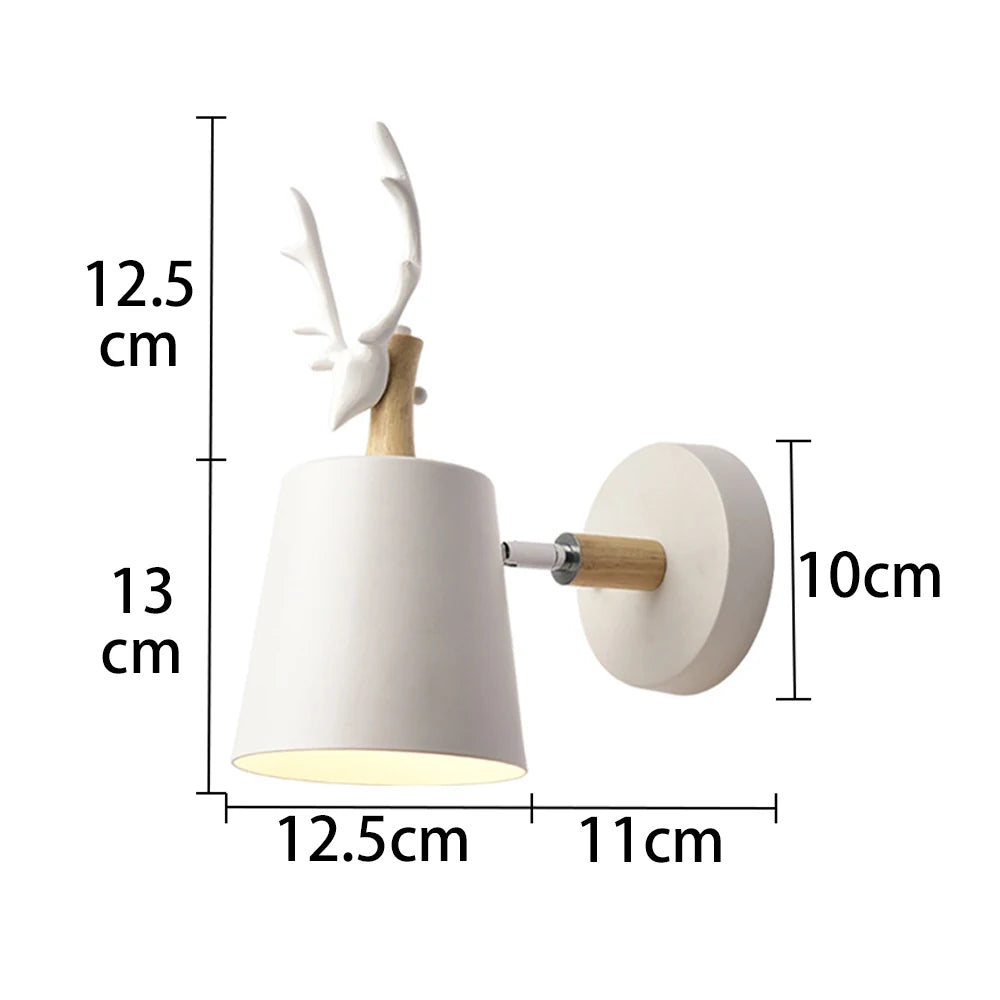 applique murale led moderne bois blanc scandinave fixée mur entrée chambre cuisine