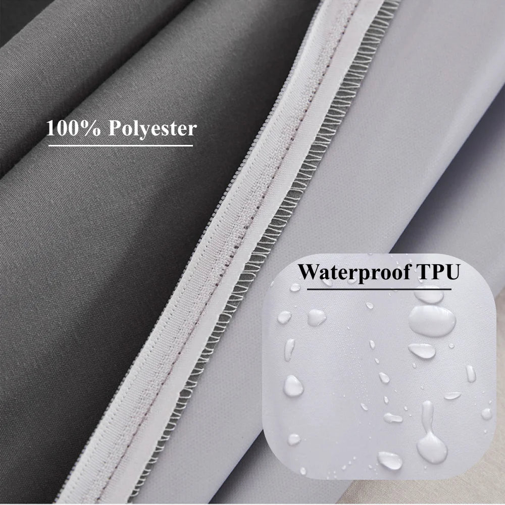 housse matelas imperméable antiacariens gris uni moderne fermeture glissiere 120x200cm polyester