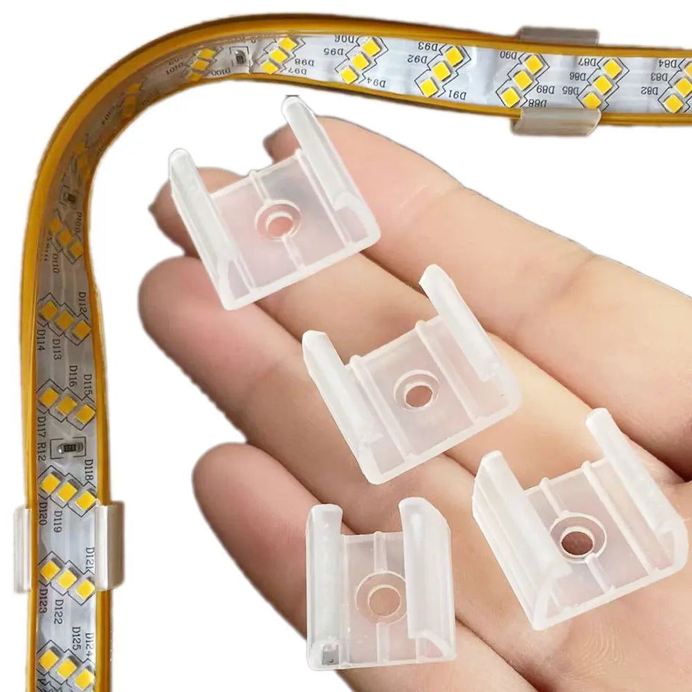 clips fixation bande led transparent moderne 6mm 8mm 12mm 15mm certifié fcc rohs