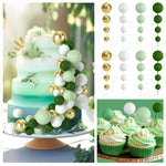 décoration gâteau boules vertes blanches dorées mariage anniversaire festives modernes