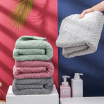 serviette bain microfibre absorbante séchage rapide lavable machine couverture motif géométrique vert pastel rose