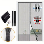 rideau moustiquaire magnétique porte noir maille fine fermeture automatique anti insectes ventilation moderne