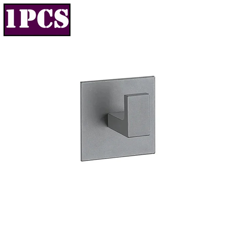 porte serviettes adhésifs modernes noir mat crochets alliage aluminium minimaliste salle bain cuisine