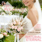 bouquet fleurs artificielles roses pampas boho décoration maison anniversaire valentin
