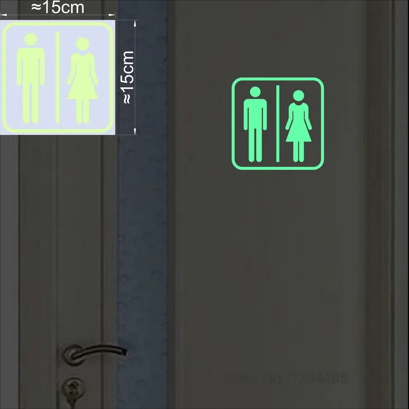 signalétique porte toilettes homme femme autocollant vert bleu orange jaune graphique simple salle bain