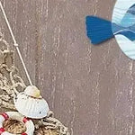 décoration murale marin poissons bateaux coquillages étoiles mer bois bleu blanc beige