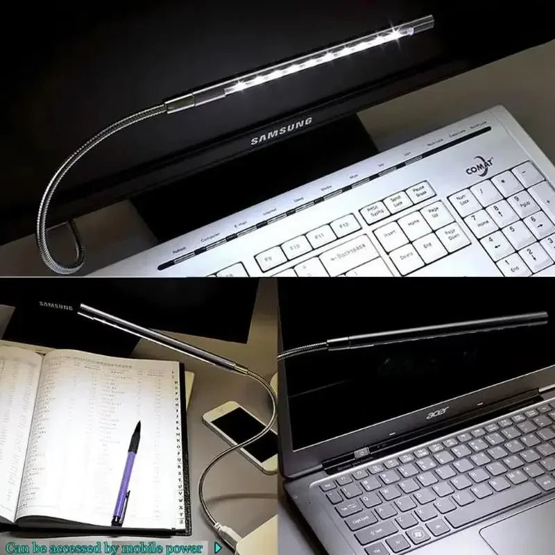 lampe usb led noire flexible moderne lecture étude 5v portable