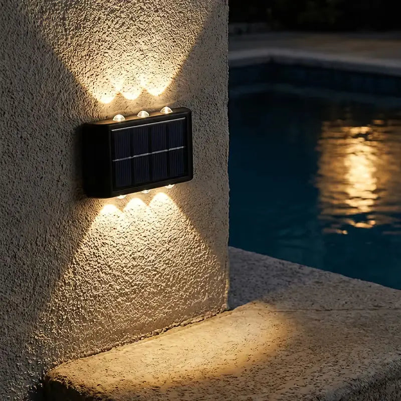 lampe murale solaire noire moderne diffuseur lumineux blanc autoinstallation extérieure patio garage