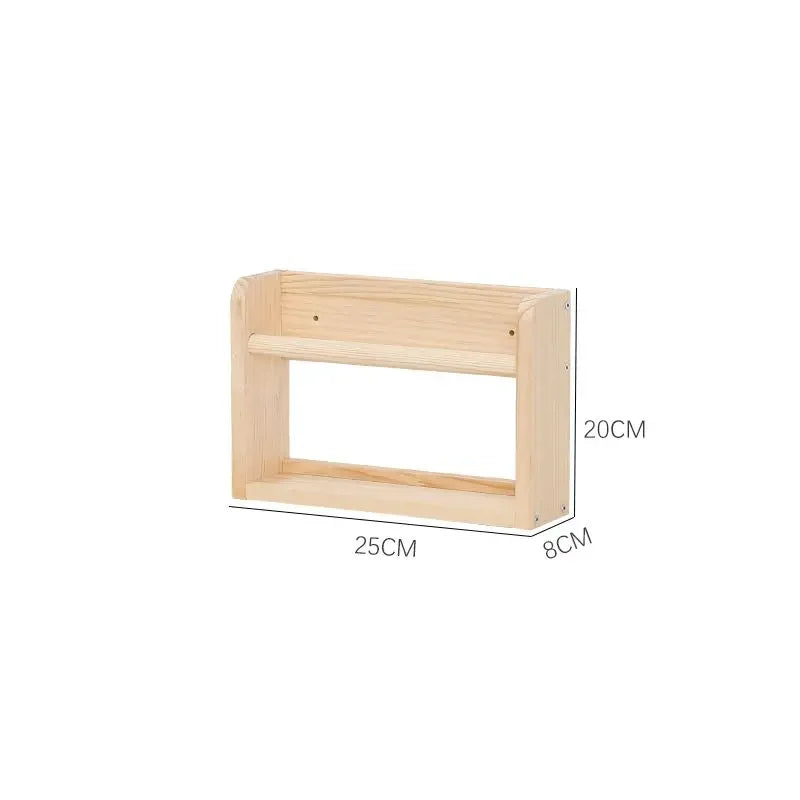 étagères murales bois naturel minimaliste horloge cadre photo vase lunettes plantes chambre salon