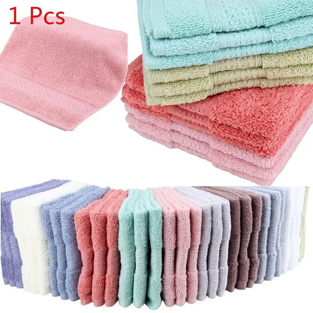serviette face absorbante antibactérienne coton carrée solide rose clair marron vert gris bleu violet
