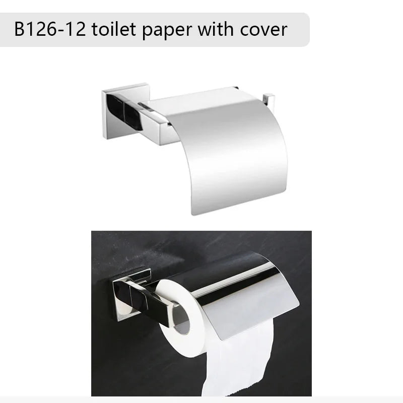 accessoires salle bain chrome modernes porte serviettes mural vis fixés ensemble quincailleries