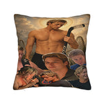 housse coussin imprimée portraits humour hockey montagnes noir chair decoration maison