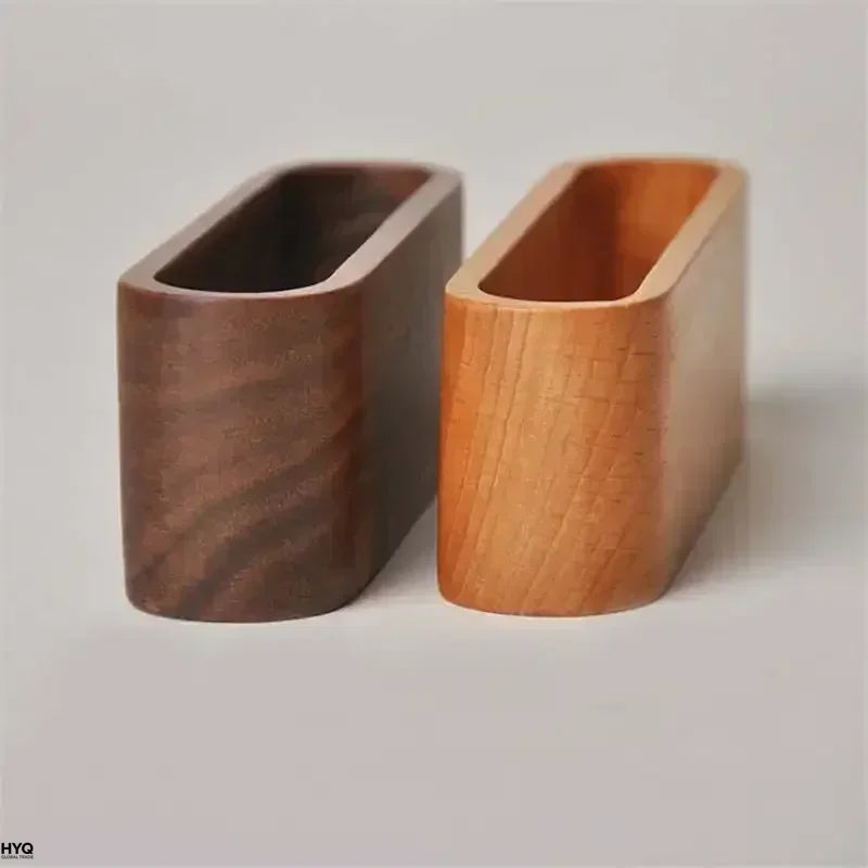 porte cartes bois marron foncé moderne cartes visite notes carré minimaliste fournitures