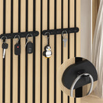 porte clés mural crochets noir bois clair minimaliste clips panneau acoustique clés télécommandes