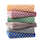 ensemble serviettes bain main coton carreaux moderne absorption rapide haute qualité