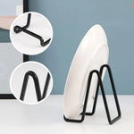 support assiettes métal noir minimaliste réutilisable nourriture présentation table fête