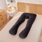 coussin maternité velours bleu clair noir gris confort polyester dimension 70x130cm