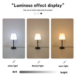 lampe table moderne noir blanche lumière ambiane tricolore chambre salon usb