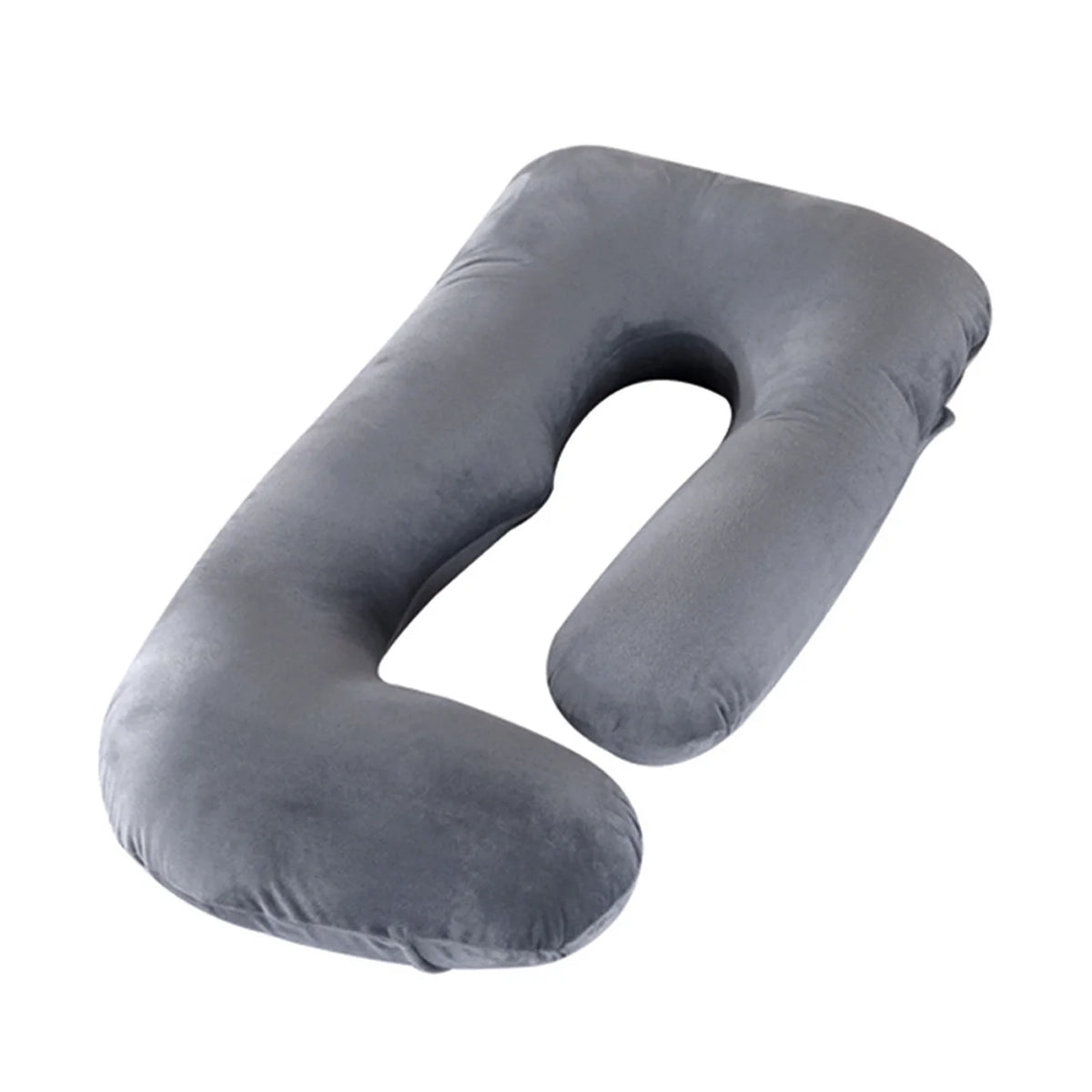 coussin maternité velours doux gris confortable fermeture zip side sleeping allaitement body support lit