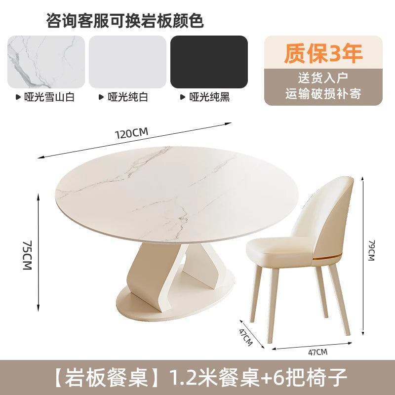 table manger ronde blanche moderne chaises minimaliste intérieur bois blanc