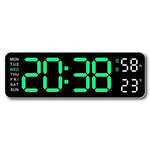 horloge numérique murale led noir bleu vert affichage temperature humidite réveil électronique aiguille moderne