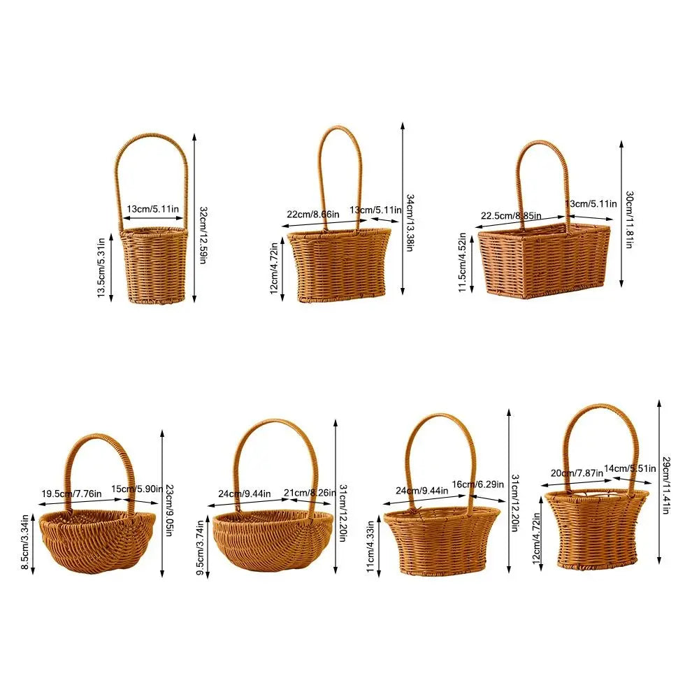 panier osier marron clair tissage fin traditionnel poignée rangement décoration maison