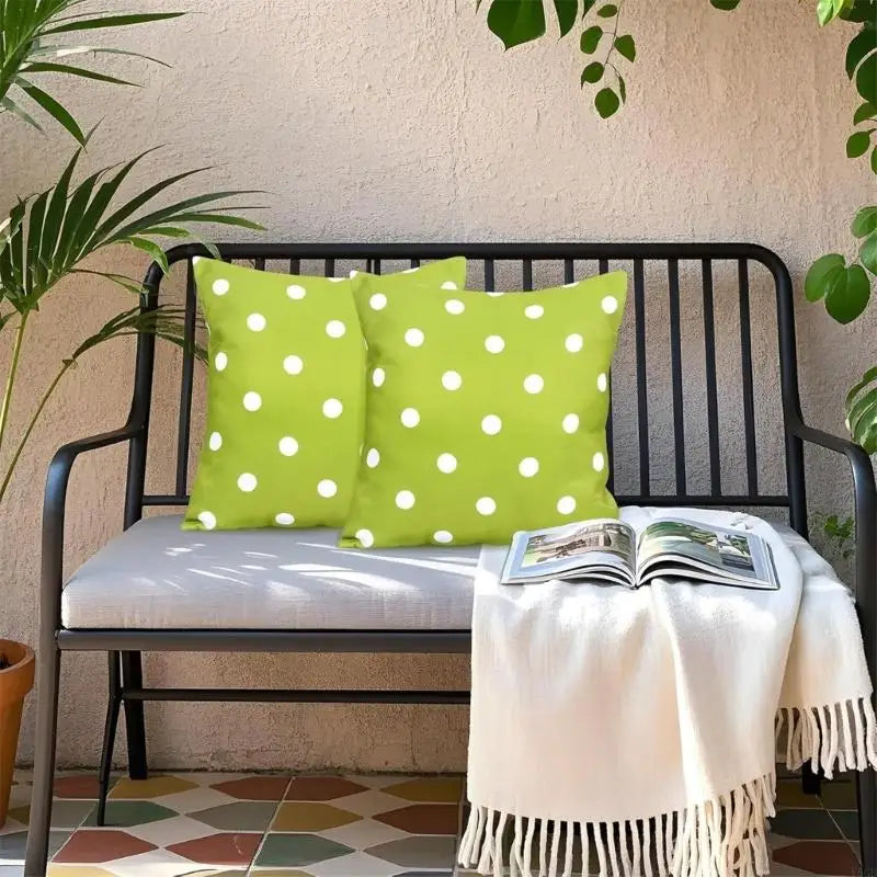 coussins décoratifs vert clair noir points blancs moderne 45cm 45cm polyester coton