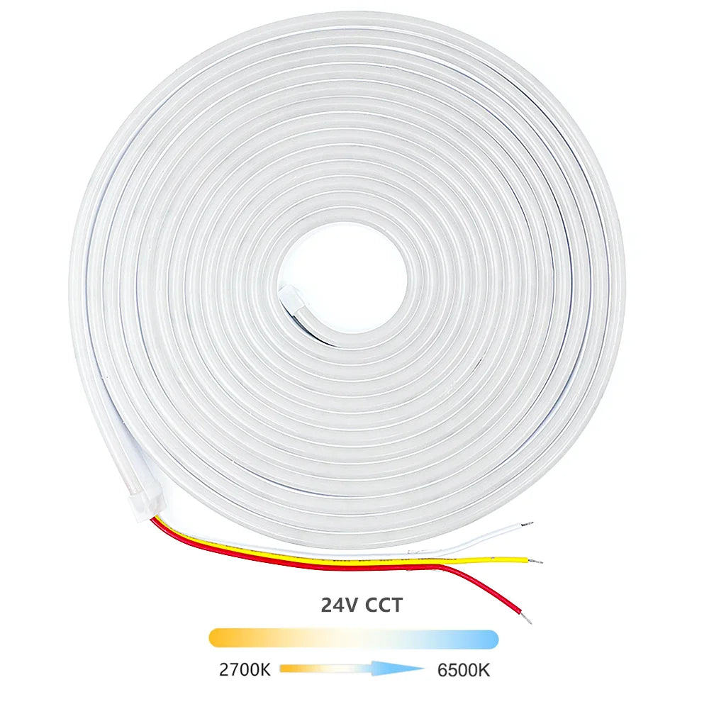 ruban led flexible blanc circulaire moderne clips 2700k 6500k étanche 24v