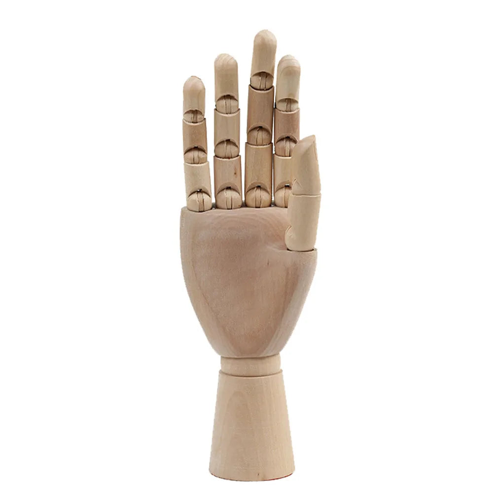 main articulée bois classique réaliste base conique décoration maison noël naturel clair