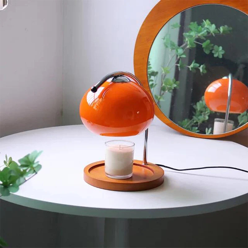 lampe table moderne blanc orange jaune bougie mat argentée chambre coucher led rechargeable contemporain