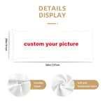 coussin corps entier imprimé photo blanc moderne zip invisible 50x137cm