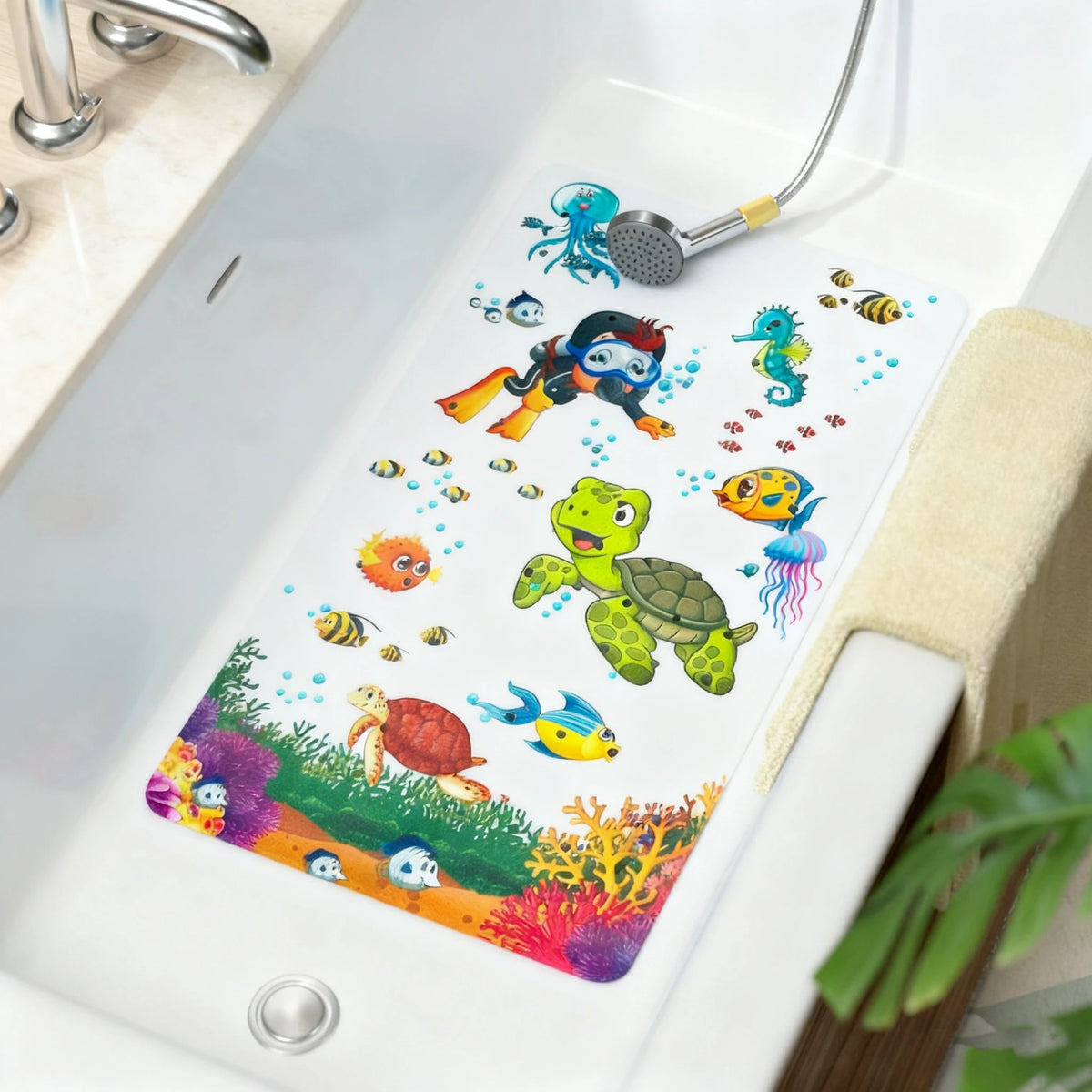 tapis bain moderne perforé gris clair antidérapant lavable salle bain paires trous circulaires PVC