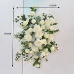 décoration murale fleurs artificielles blanc roses mariage romantique intérieur eucalyptus verte