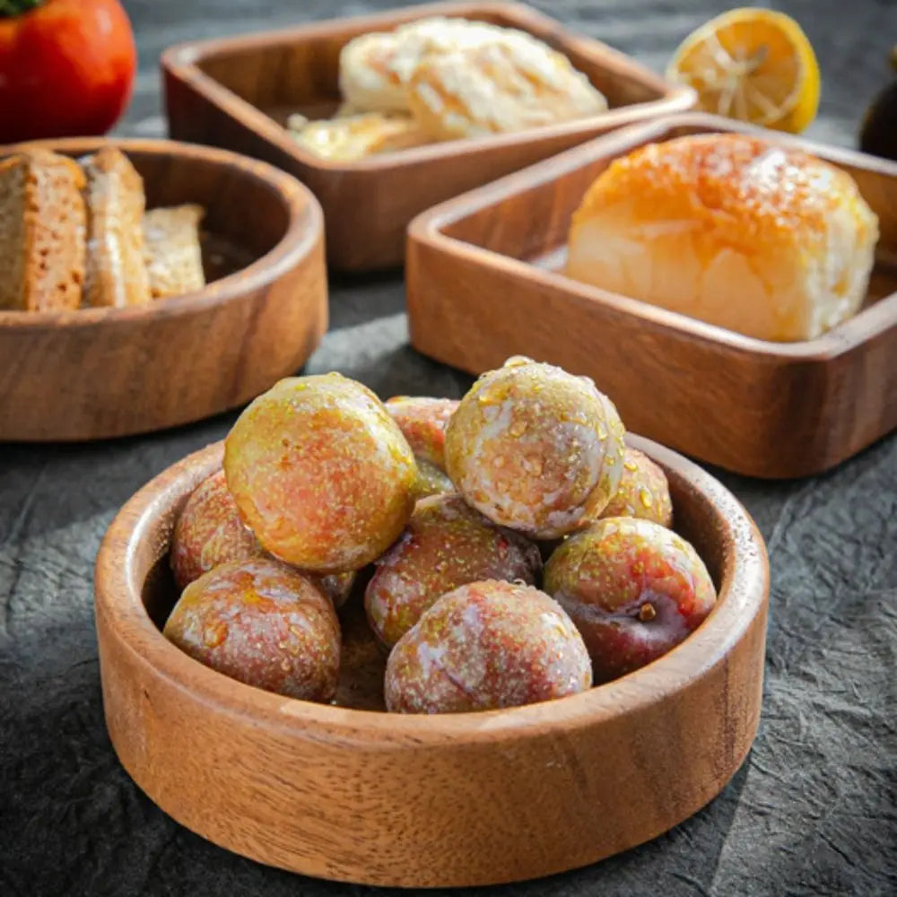 assiettes bois marron clair grain naturel moderne sans jointure multifonctionnel durable servir thé collation