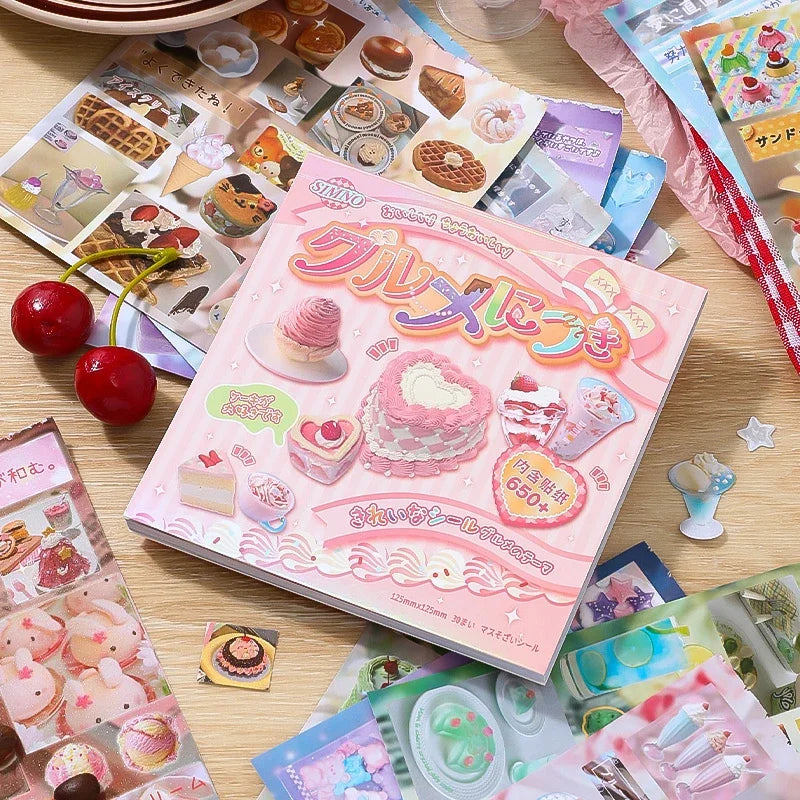 autocollants alimentaires kawaii gâteau pizza ramen fruits sac 30 pièces rose blanc vert rouge